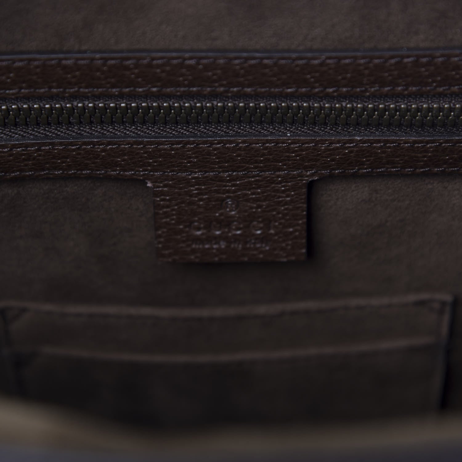 Gucci Suede Rainbow Strap Briefcase Brown 5 of 10
