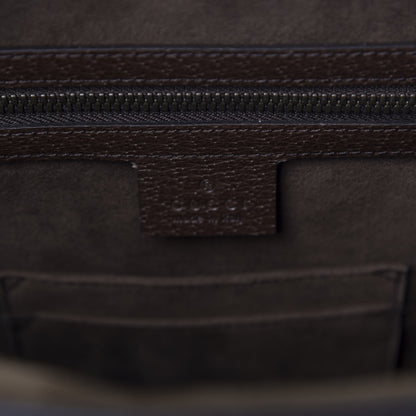 Gucci Suede Rainbow Strap Briefcase Brown 5 of 10