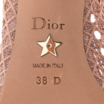 Christian Dior Lurex Cannage Embroidered Dior Capture 100mm Pumps 38 Rose Des Vents 6 of 9
