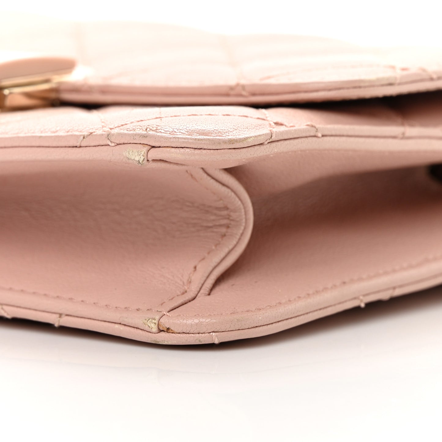Sheepskin Quilted Mini Beauty Lock Flap Pink