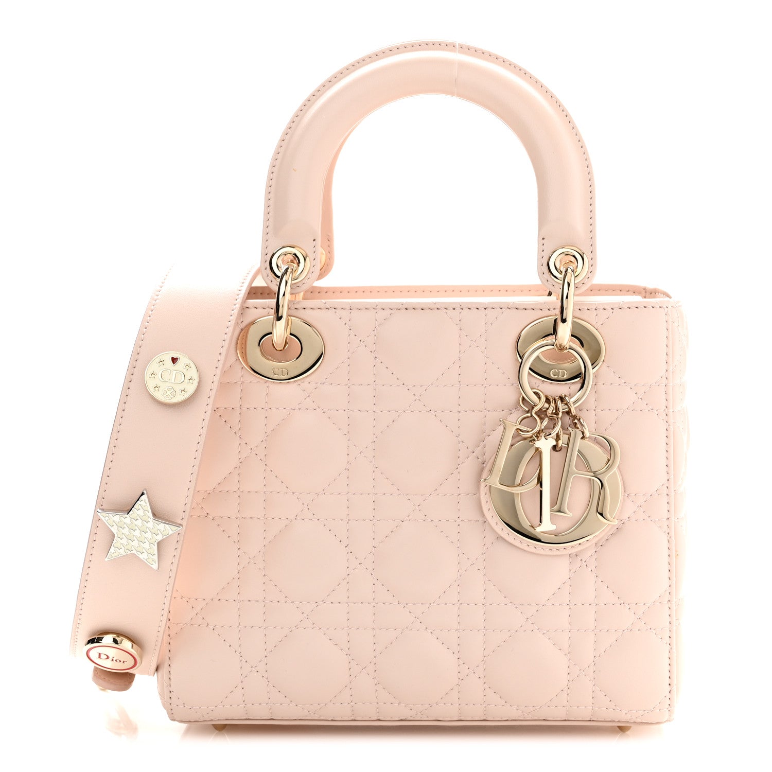 Christian Dior Lambskin Cannage Small Lucky Badges My Lady Dior Pink 1 of 10
