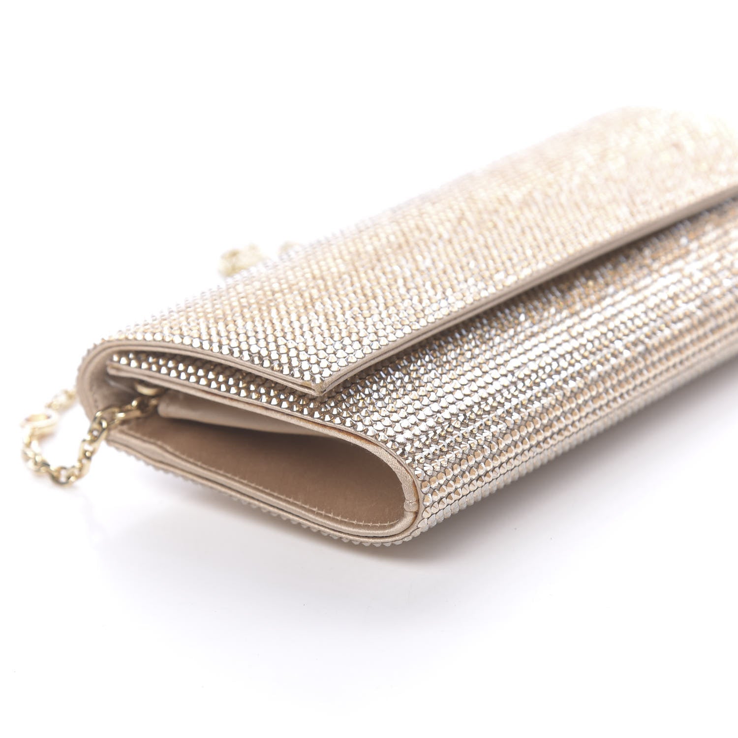 Judith Leiber Swarovski Crystal Minaudiere Clutch Gold 10 of 12