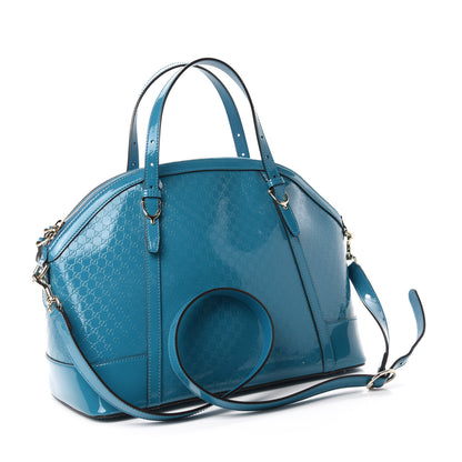 Gucci Patent Microguccissima Medium Nice Top Handle Dome Bag Deep Cobalt 3 of 16