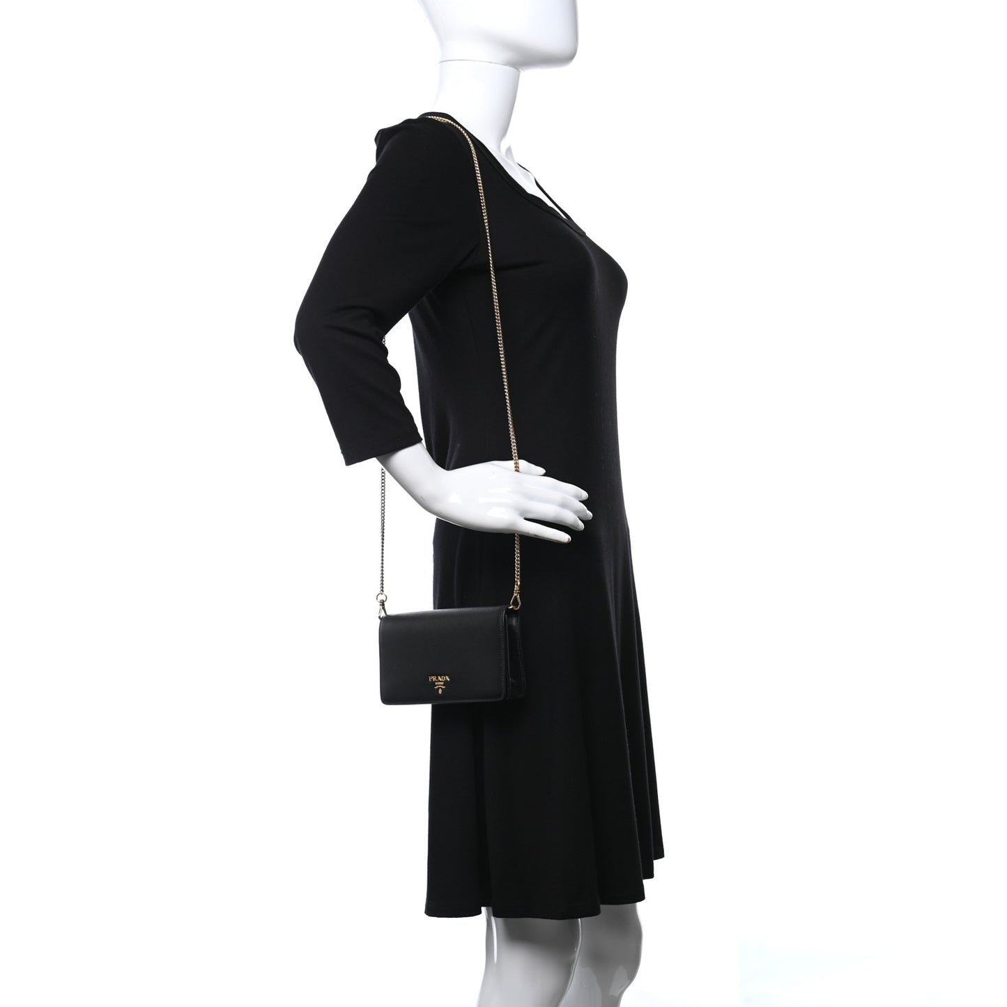 Saffiano Metal Oro Mini Bag Black