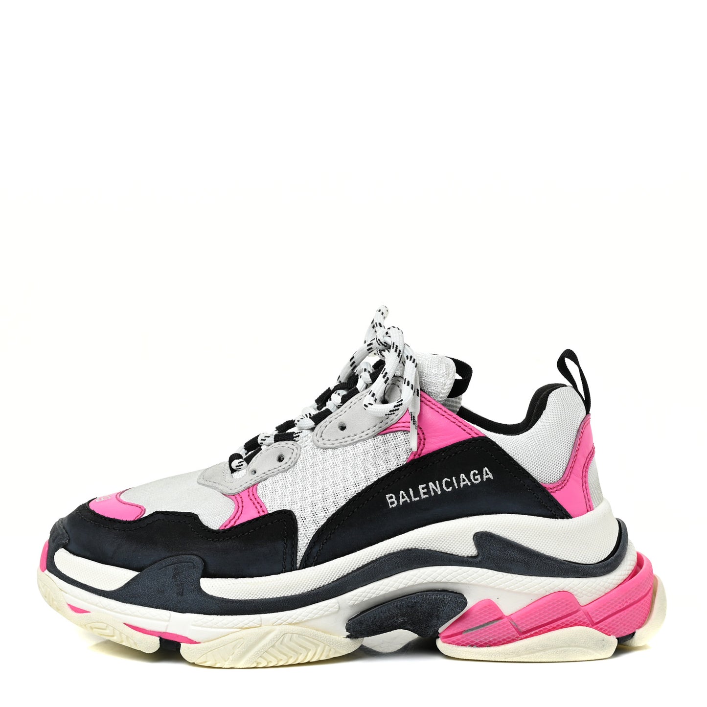 Fabric Mesh Womens Triple S Sneakers 39 Fluo Pink Grey White