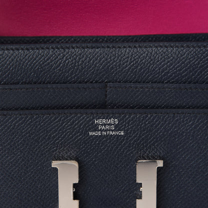 Hermes Epsom Constance Short Wallet Bleu Indigo Rose Pourpre 6 of 7