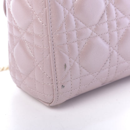 Christian Dior Metallic Lambskin Cannage Mini Lady Dior Lotus 12 of 12