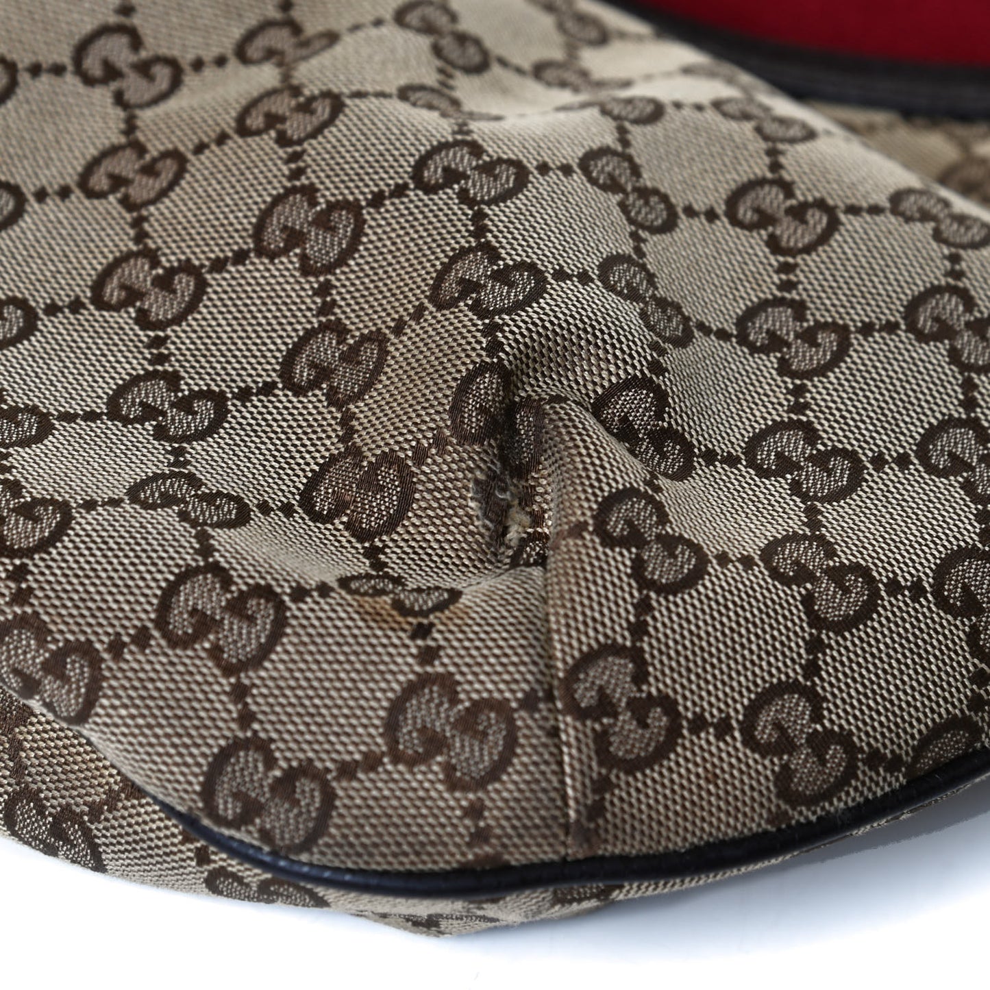 Monogram Web Medium Half Moon Hobo Dark Brown