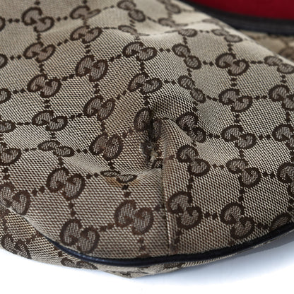 Gucci Monogram Web Medium Half Moon Hobo Dark Brown 17 of 20