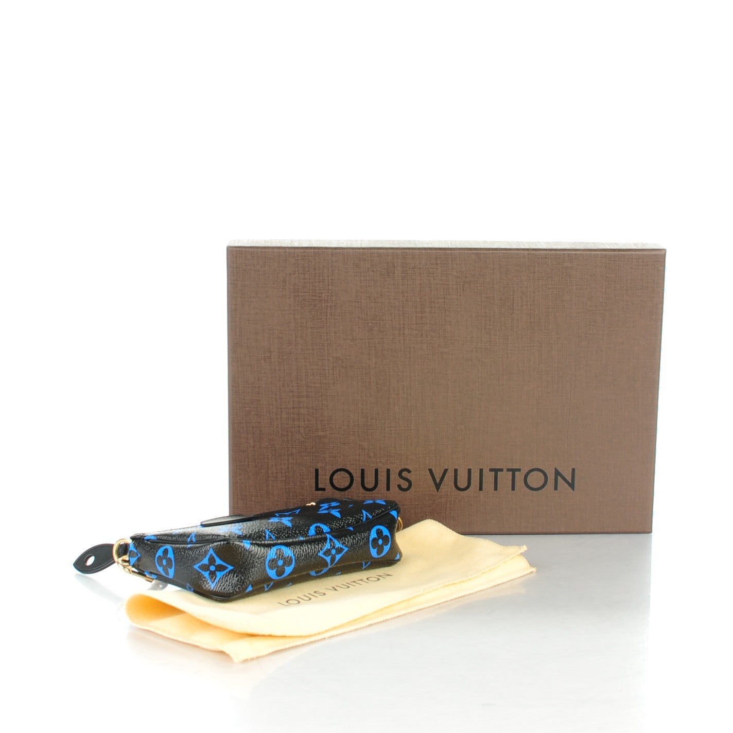 Colored Monogram Mini Pochette Accessories Blue Black