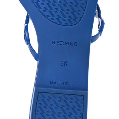 Hermes Rubber Chaine d'Ancre Rivage Sandals 38 Bleu Smalt 7 of 8