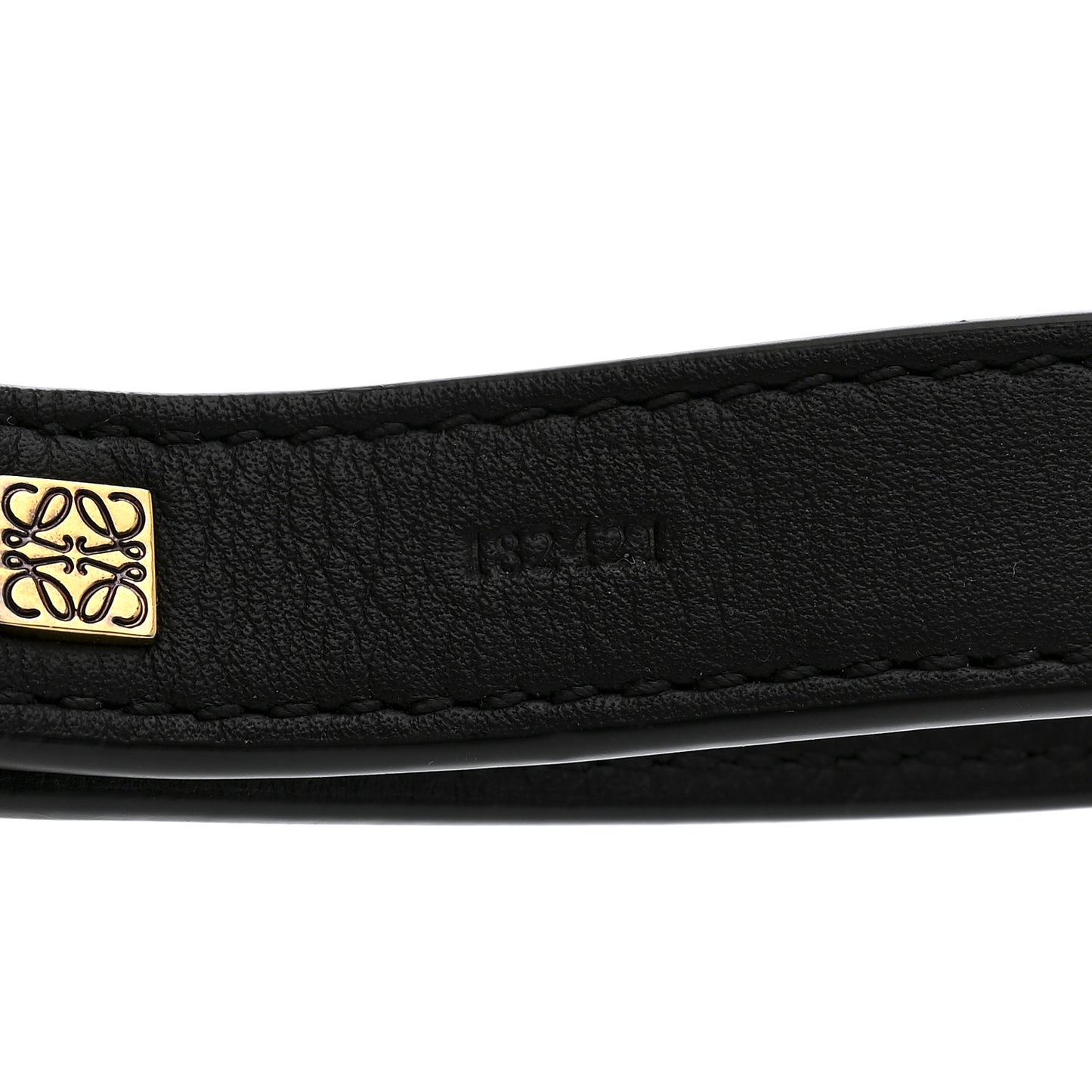 Calfskin Branded Short Strap Black
