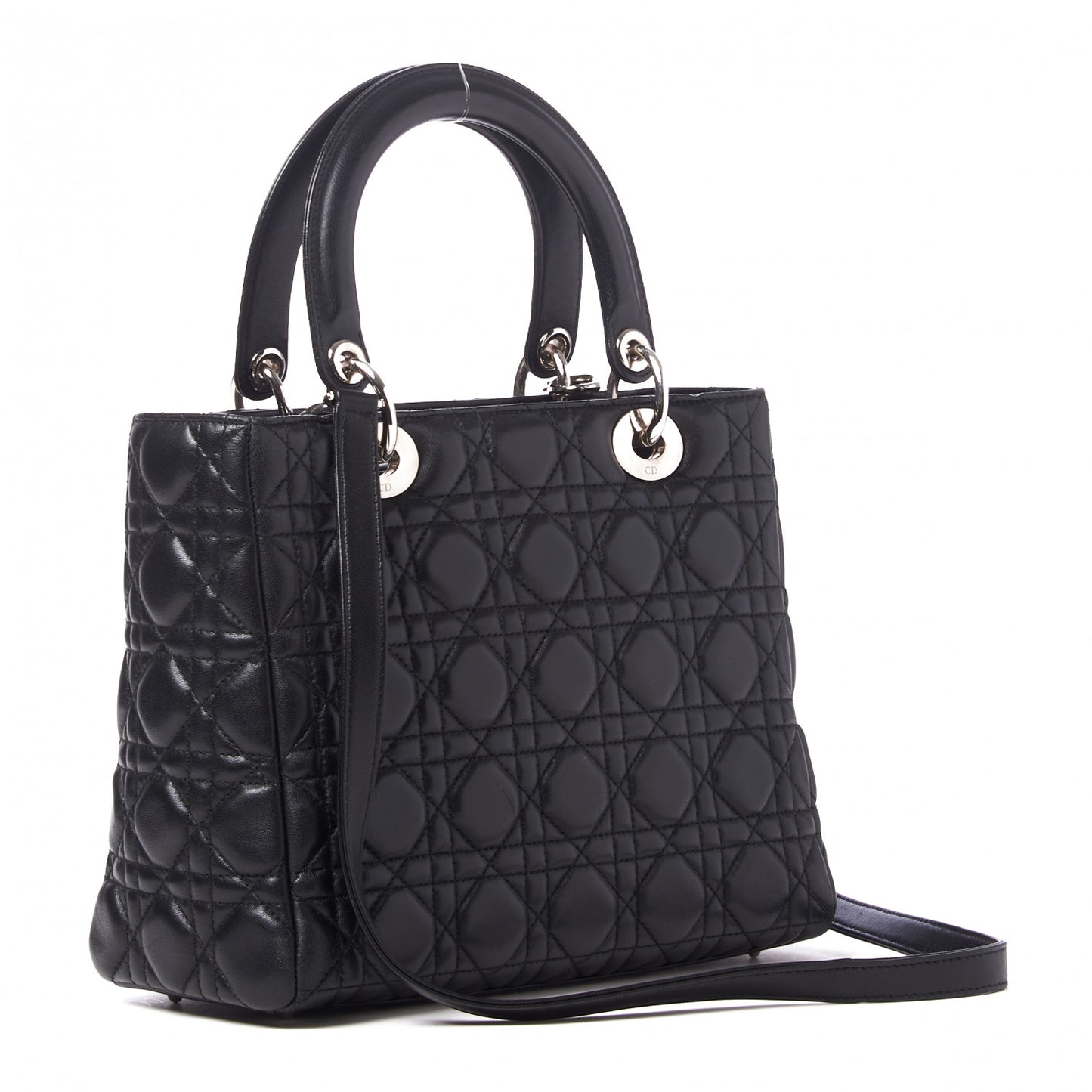 Lambskin Cannage Medium Lady Dior Black
