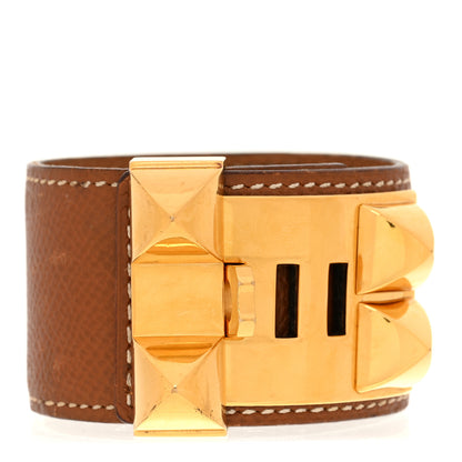 Hermes Courchevel Collier de Chien CDC Bracelet T2 Gold 3 of 7