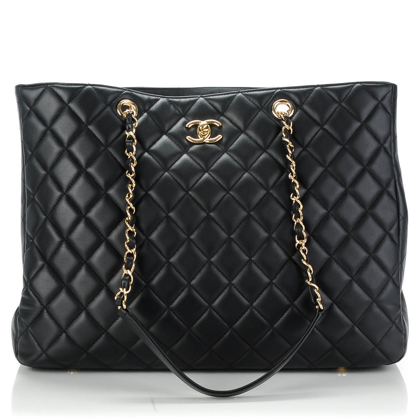 Calfskin Quilted Timeless Tote Black