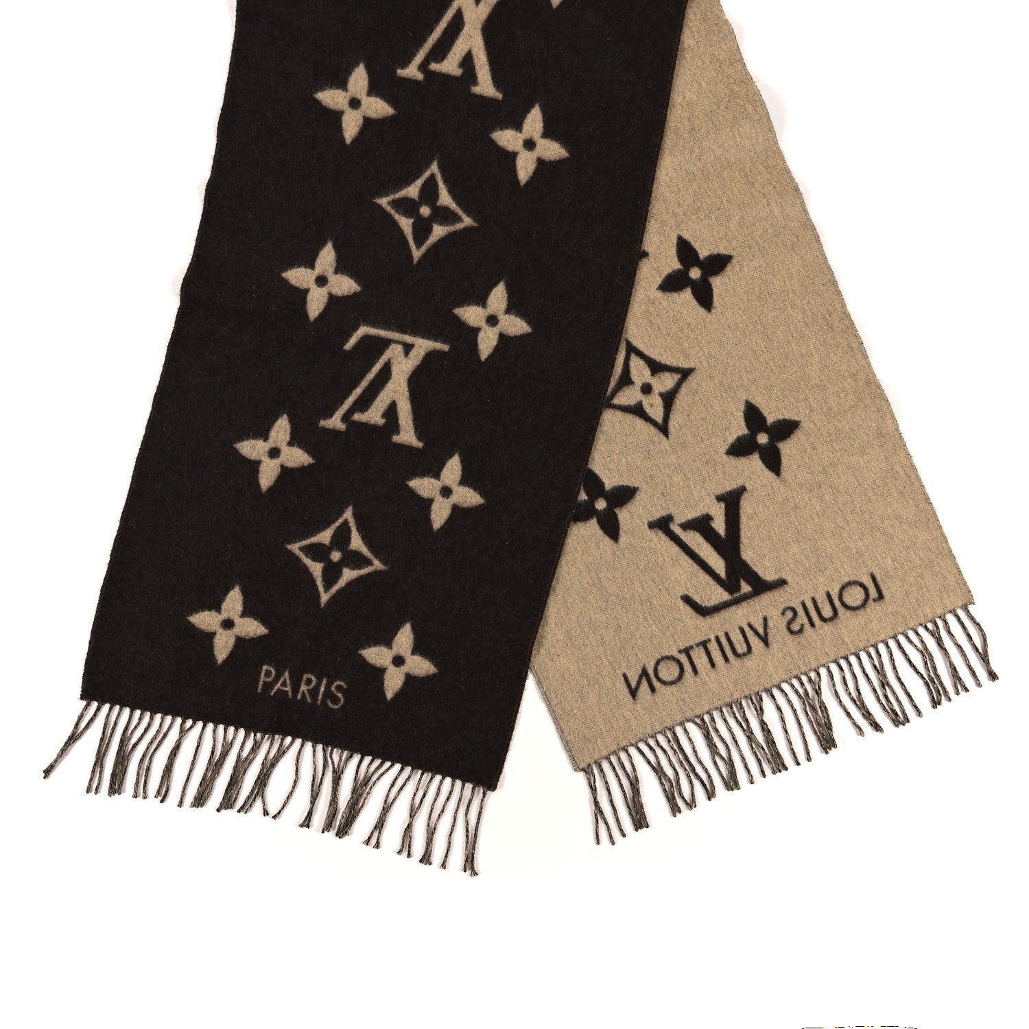 Louis Vuitton Cashmere Monogram Reykjavik Scarf Brown 2 of 3