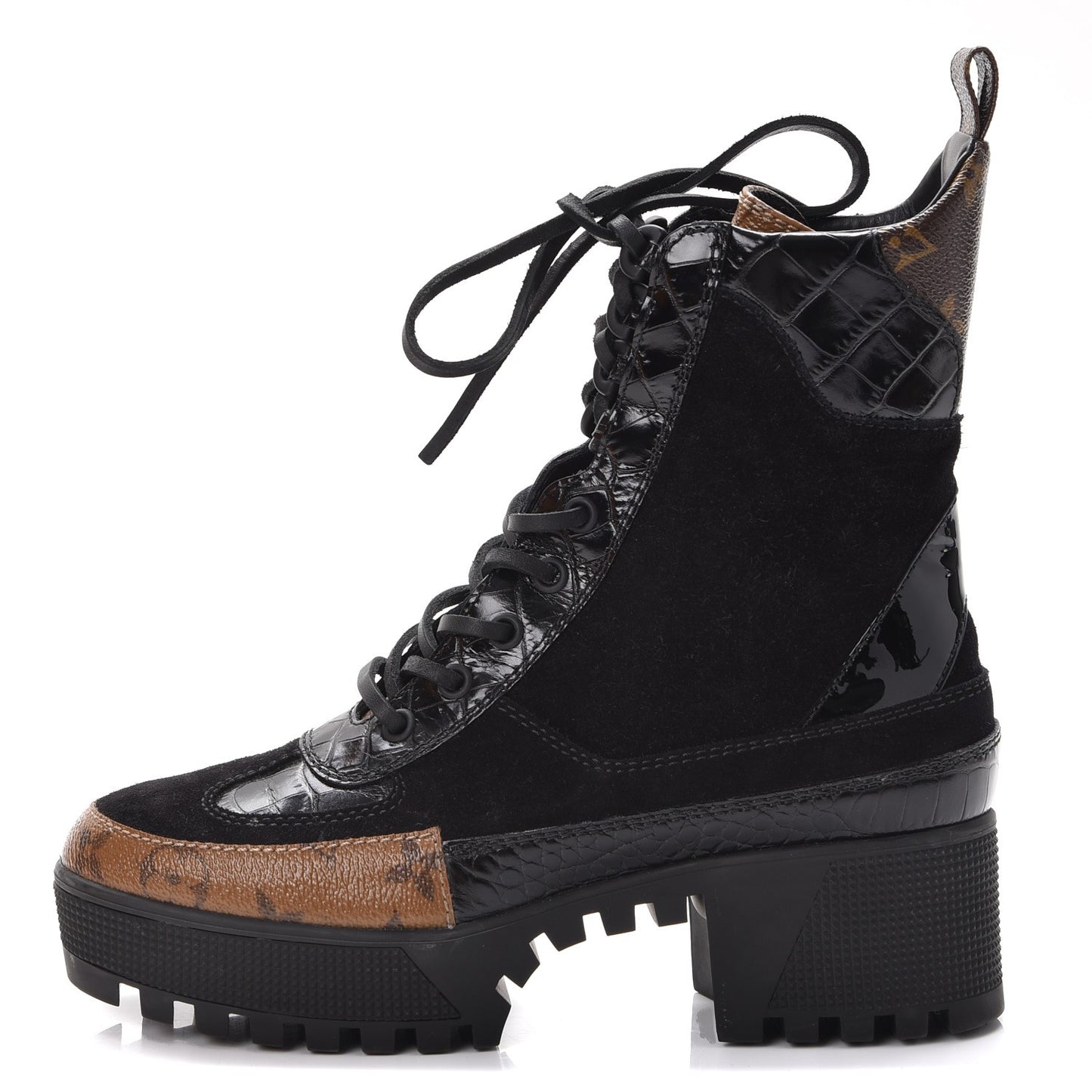 Suede Calfskin Reverse Monogram Laureate Platform Desert Boots 37
