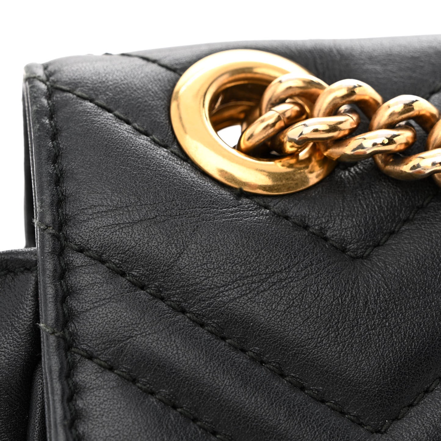 Calfskin Matelasse Mini GG Marmont Shoulder Bag Black