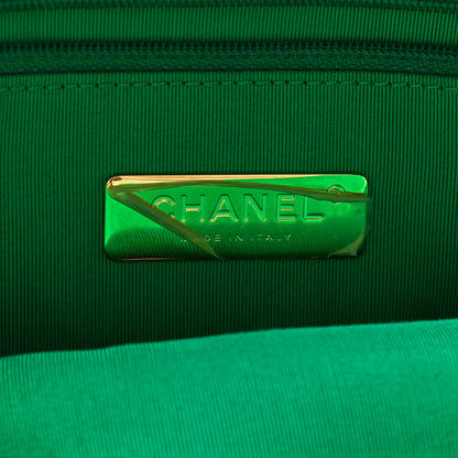 Chanel Lambskin Quilted Maxi Chanel 19 Flap Green 5 of 12