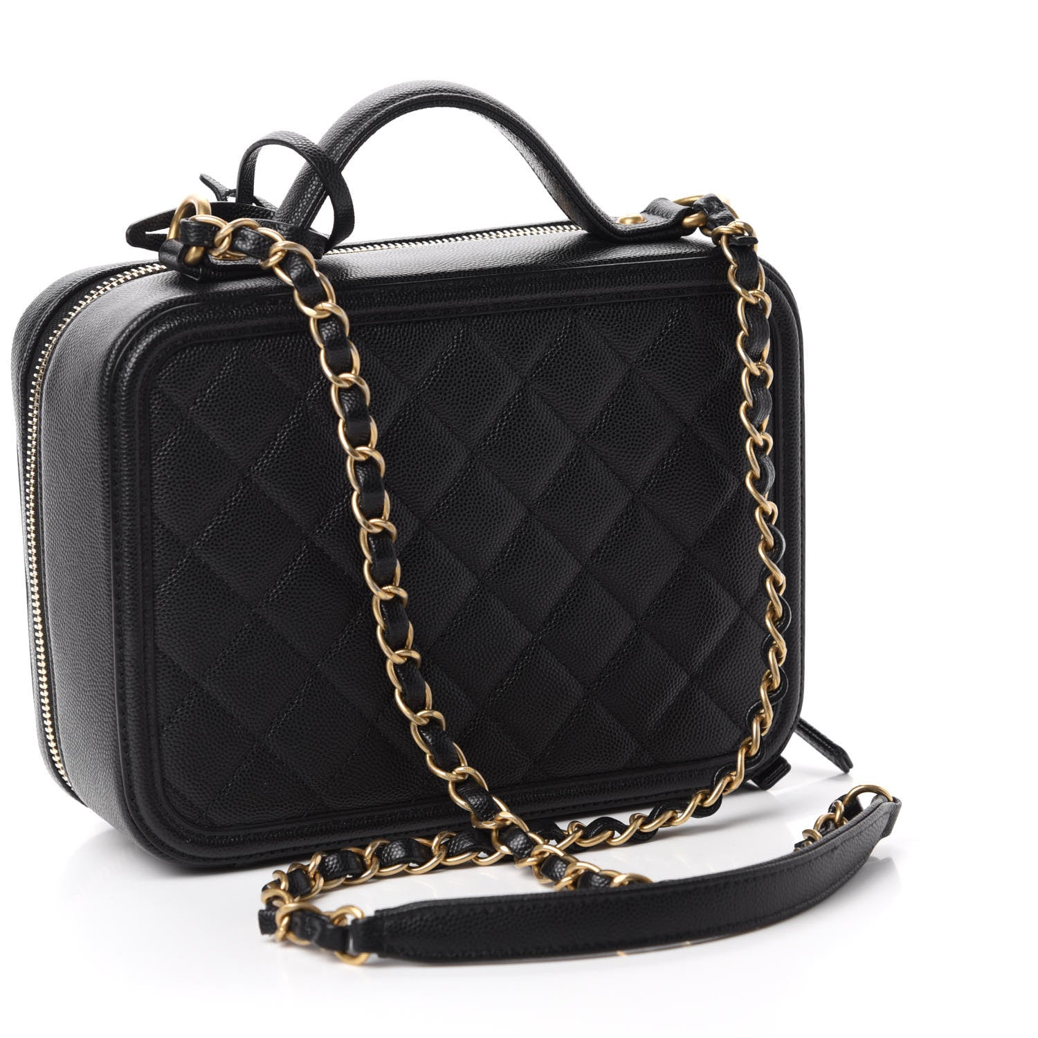 Chanel Caviar Quilted Medium CC Filigree Vanity Case Black 3 of 11