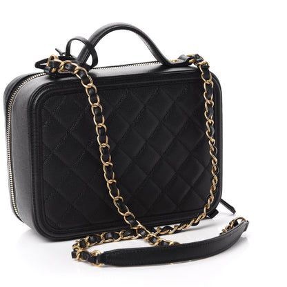 Chanel Caviar Quilted Medium CC Filigree Vanity Case Black 3 of 11