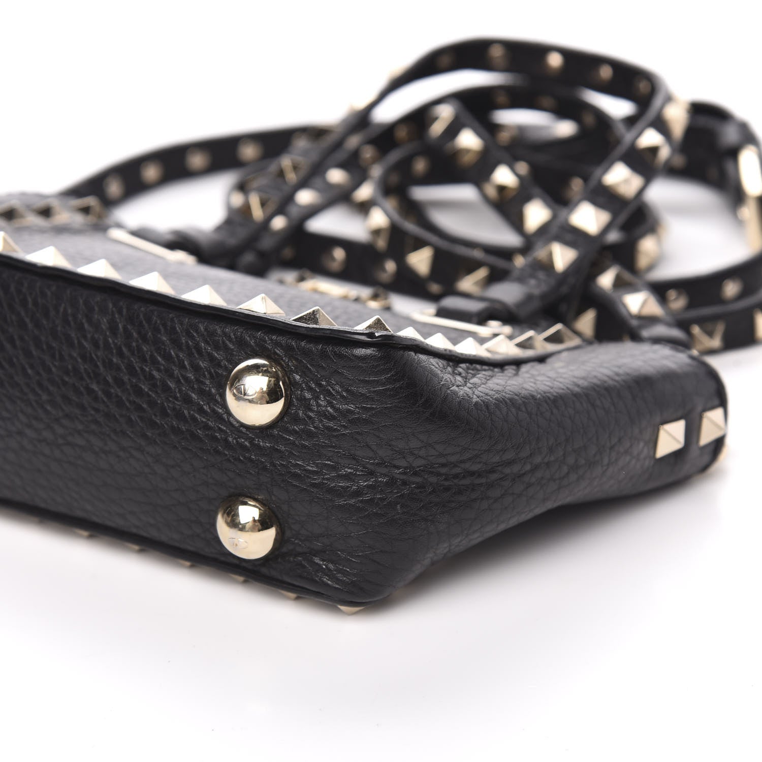 Valentino Garavani Pebbled Calfskin Micro Rockstud Tote Black 10 of 11