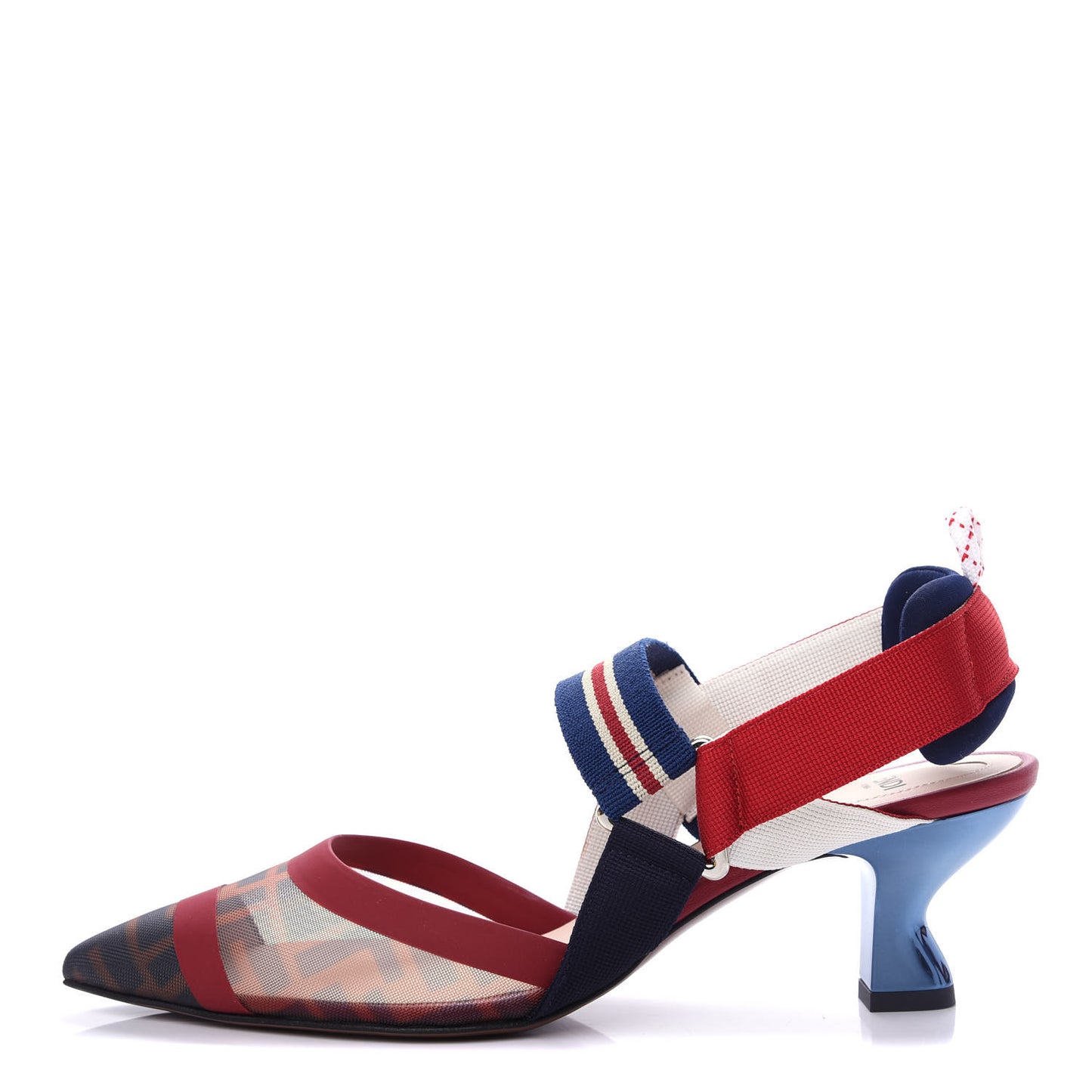 Technical Mesh FF Colibri 55mm Slingback Pumps 38 Tobacco Moro Zaffiro Ciliegia Rosso