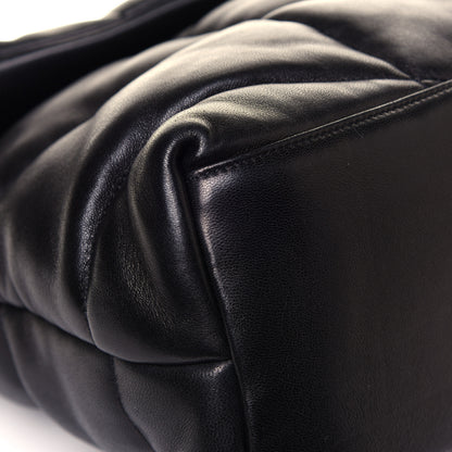 Saint Laurent Lambskin Quilted Medium Loulou Puffer Monogram Chain Satchel Black 8 of 12