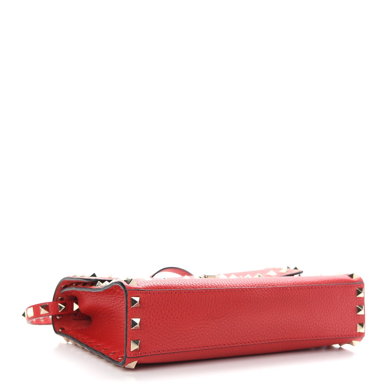 Valentino Garavani Pebbled Calfskin Medium Rockstud Flip Lock Crossbody Bag Red 3 of 7