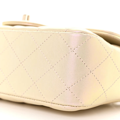 Chanel Iridescent Lambskin Quilted Mini Rectangular Flap Ivory 10 of 13