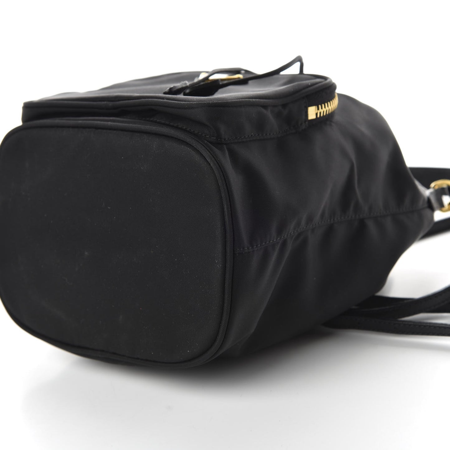 Saffiano Tessuto Nylon Mini Bucket Crossbody Bag Black