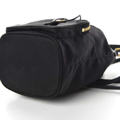 Prada Saffiano Tessuto Nylon Mini Bucket Crossbody Bag Black 8 of 9