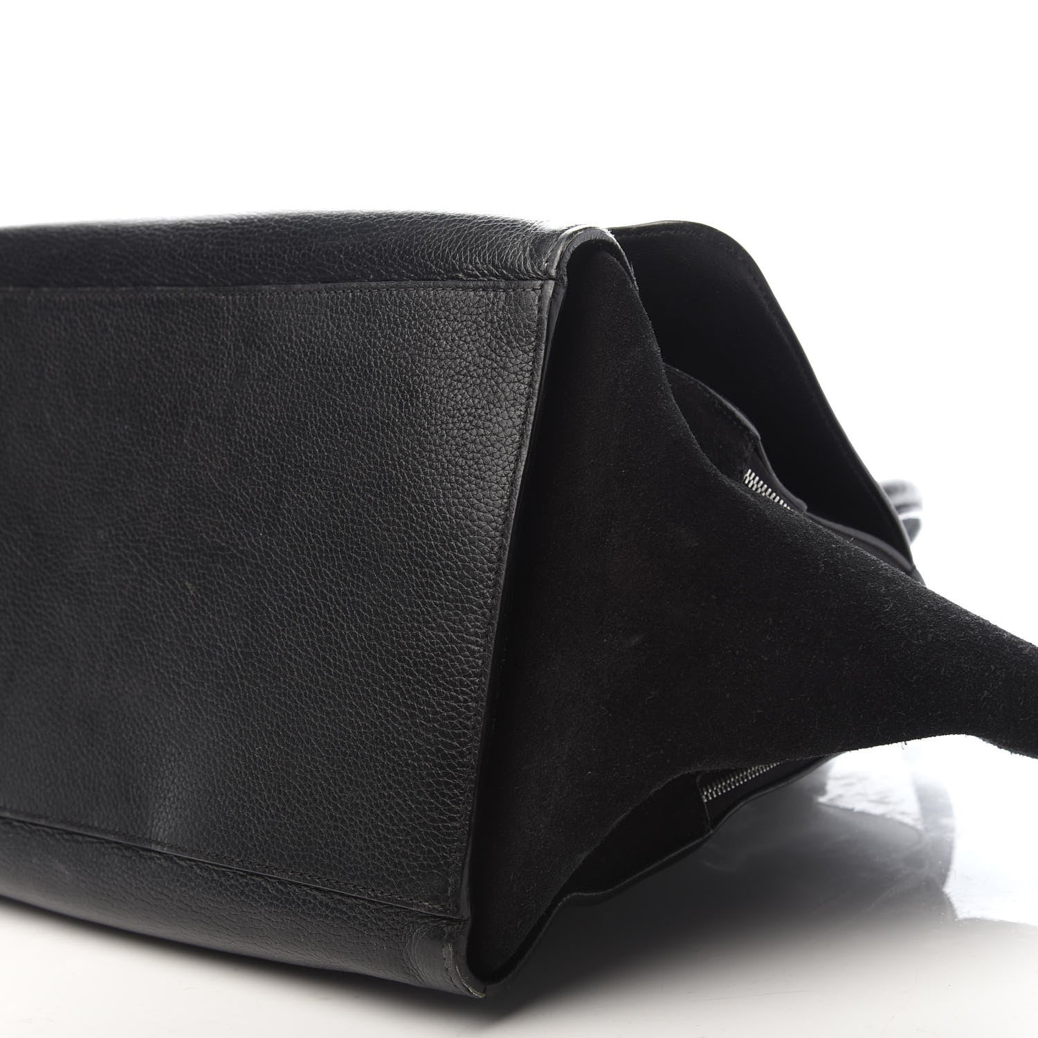 Celine Drummed Calfskin Suede Double Zip Trapeze Black 8 of 8