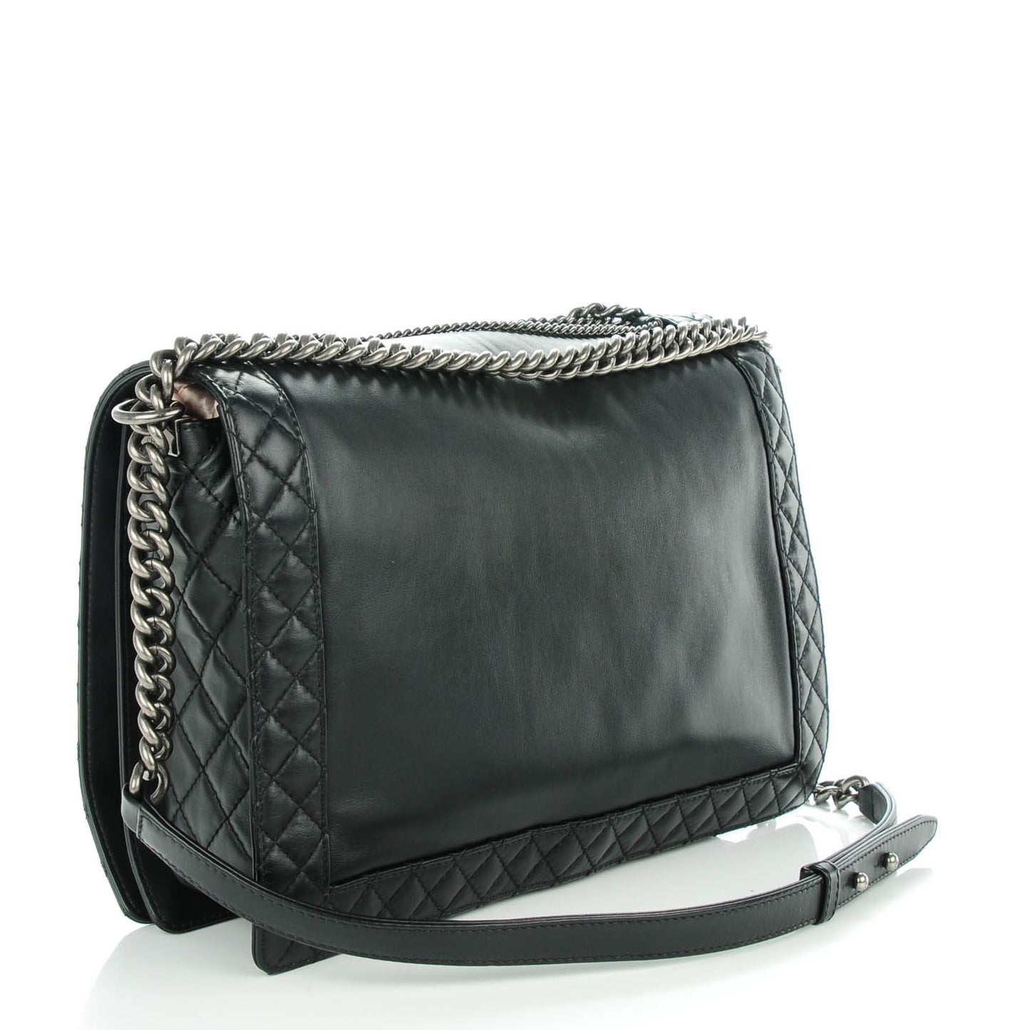 Calfskin Enchained XL Boy Flap Black