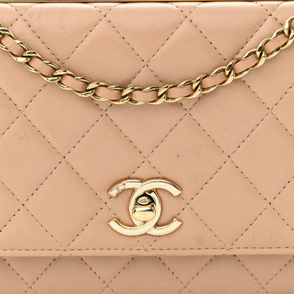 Chanel Lambskin Quilted Trendy CC Wallet On Chain WOC Beige 10 of 20
