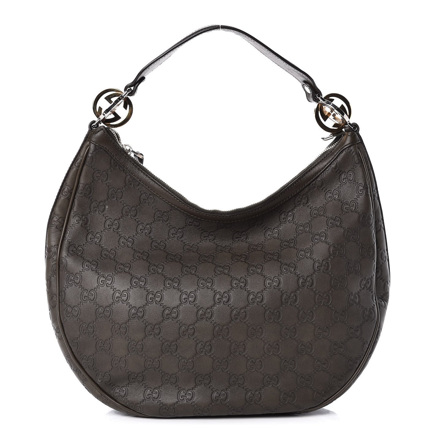 Guccissima Medium GG Twins Hobo Olive Green
