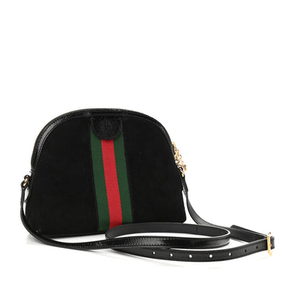 Gucci Suede Patent Web GG Small Ophidia Dome Shoulder Bag Black 3 of 10