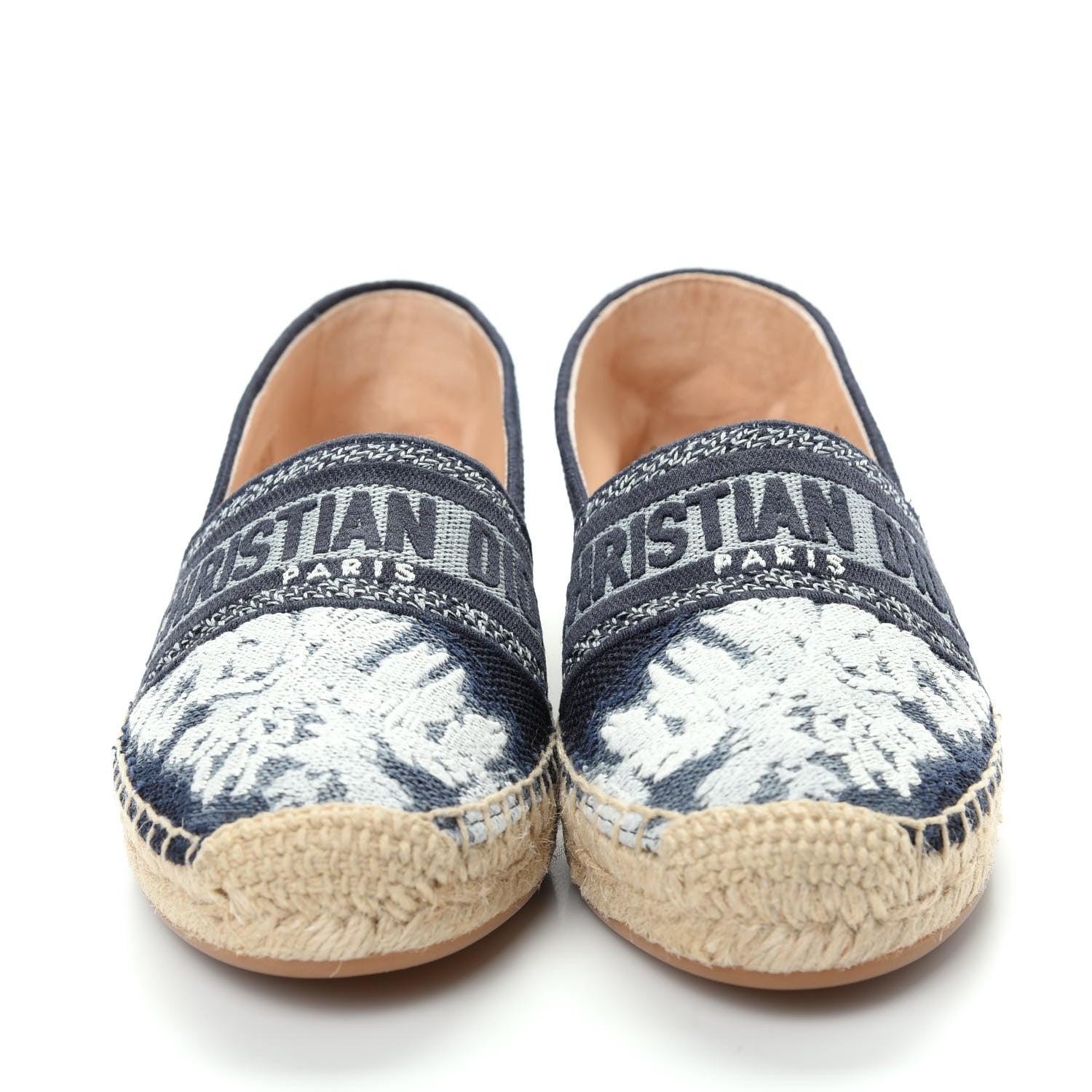 Christian Dior Canvas Tie and Dior Embroidered Granville 15mm Espadrilles 37.5 Denim 2 of 11