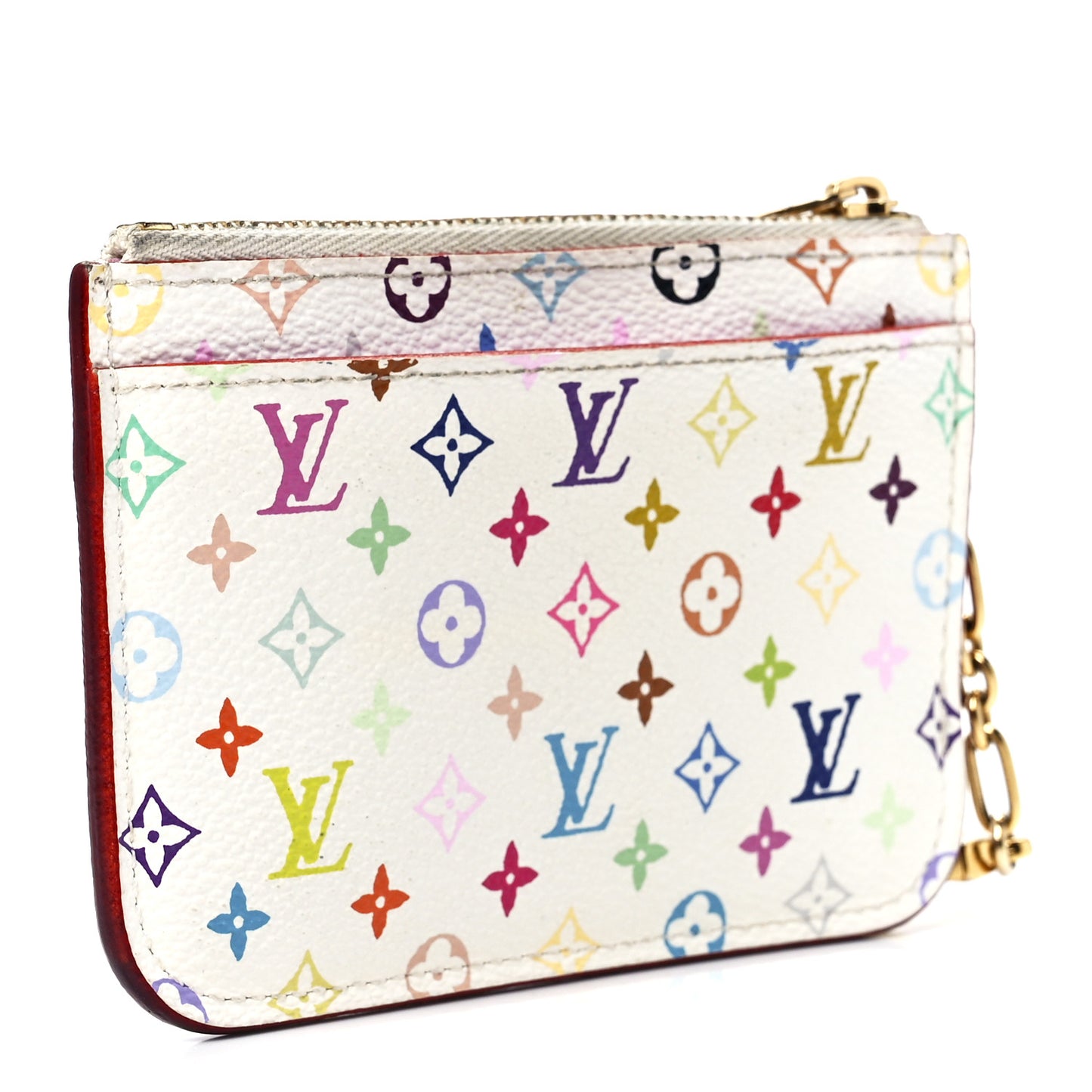 Monogram Multicolor Key Pouch White Litchi