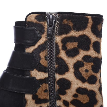 Christian Louboutin Pony Hair Leopard Veau Velours Triboclou 100 Ankle Boots 37 Black 9 of 10