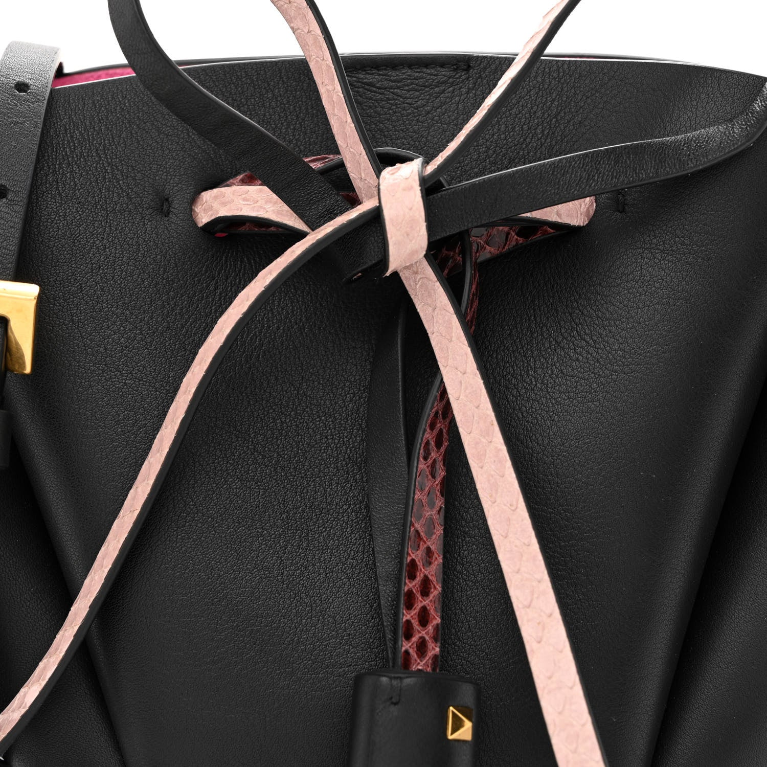 Valentino Garavani Vitello Ayers VLogo Bucket Bag Black 7 of 9