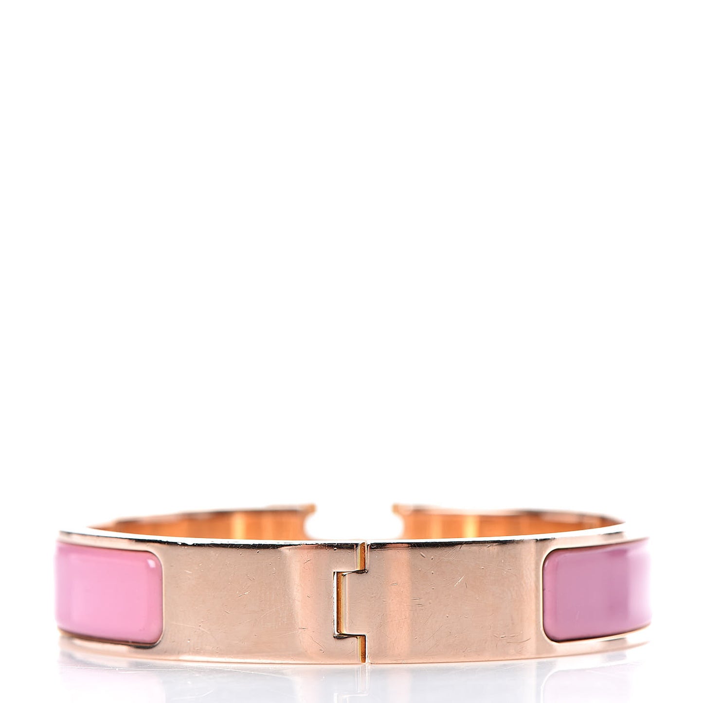 Enamel Narrow Clic Clac H Bracelet PM Rose Flamingo