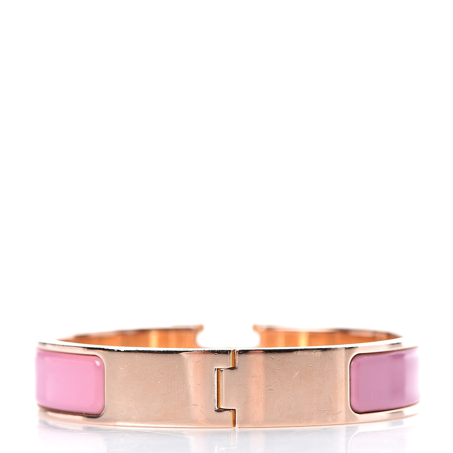 Hermes Enamel Narrow Clic Clac H Bracelet PM Rose Flamingo 3 of 5