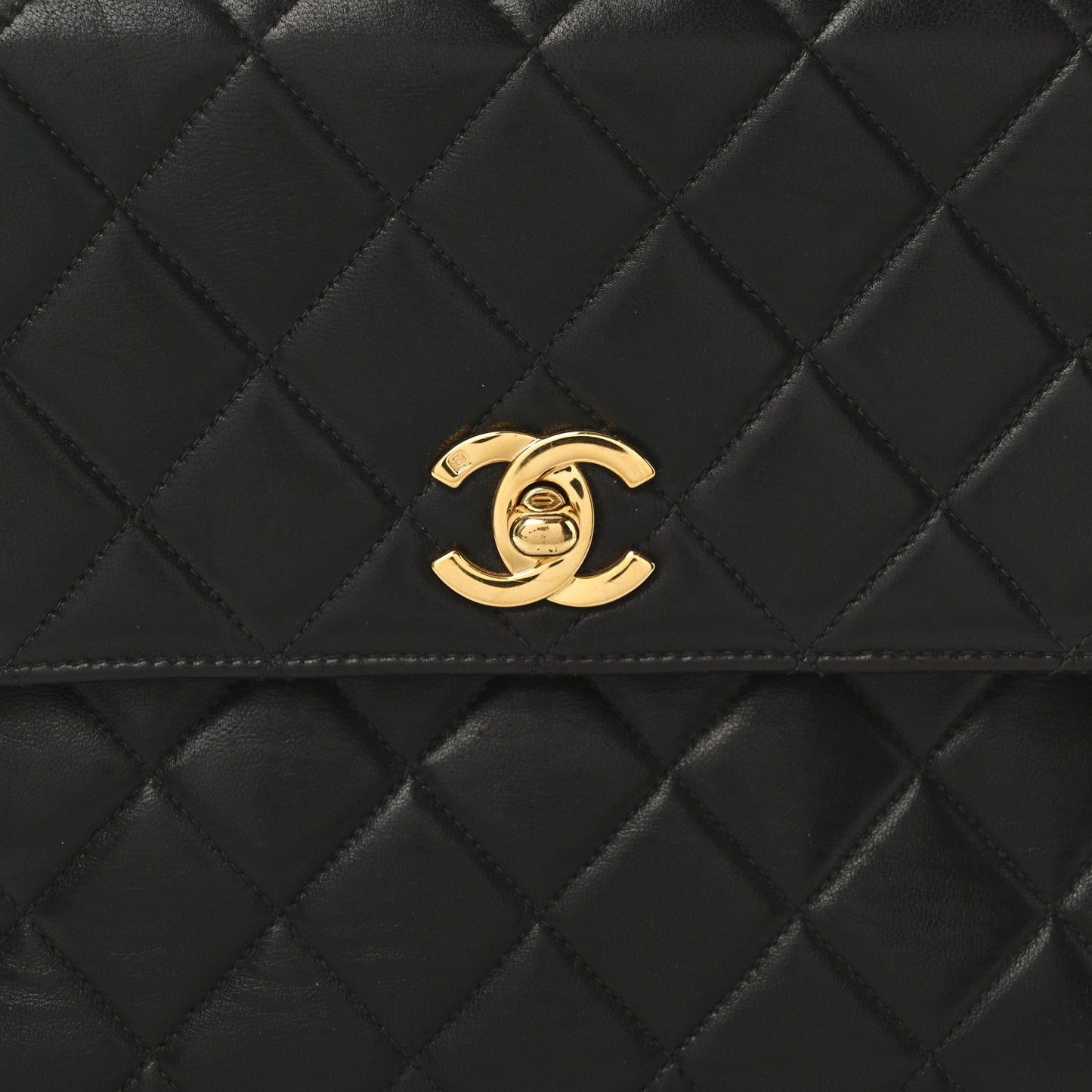 Lambskin Quilted Medium Kelly Flap Bag Black