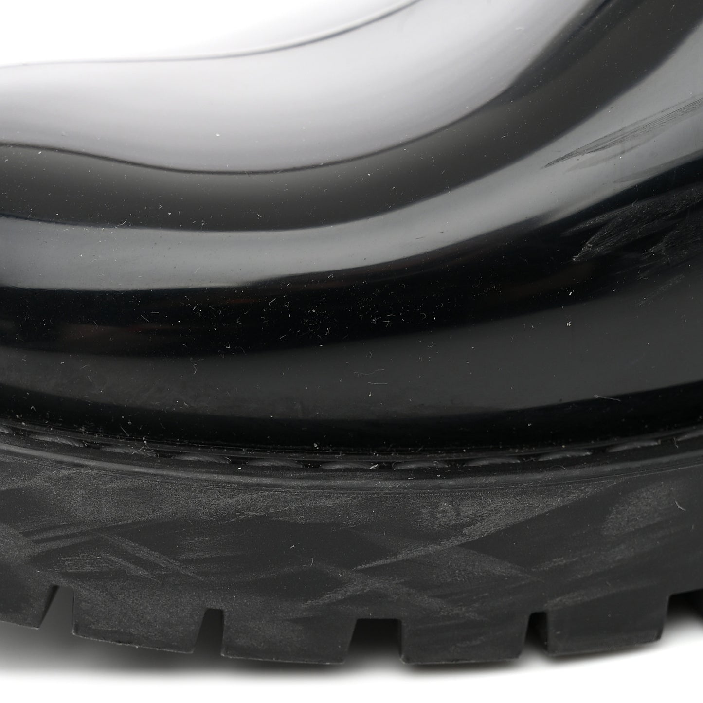 Rubber Embossed Monogram Drops Flat Half Boots 38 Black