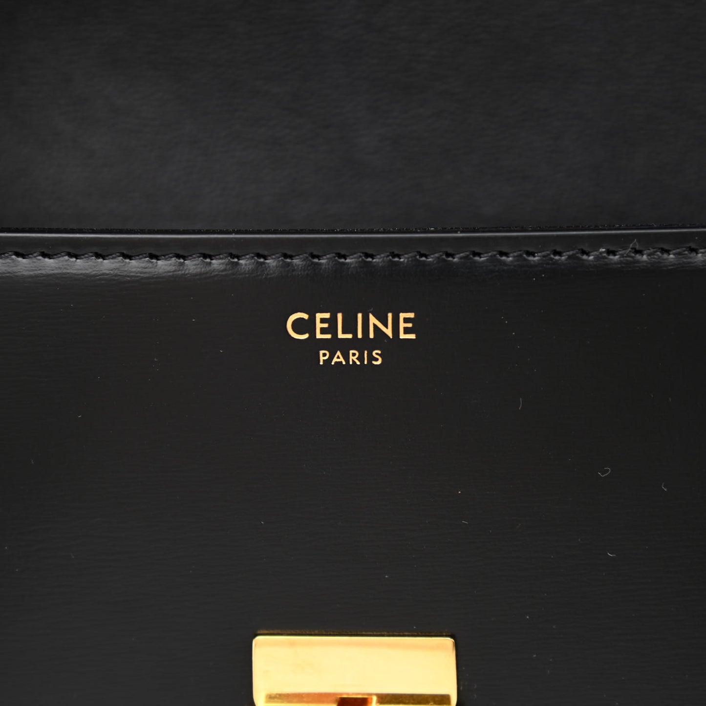 Shiny Calfskin Triomphe Shoulder Bag Black