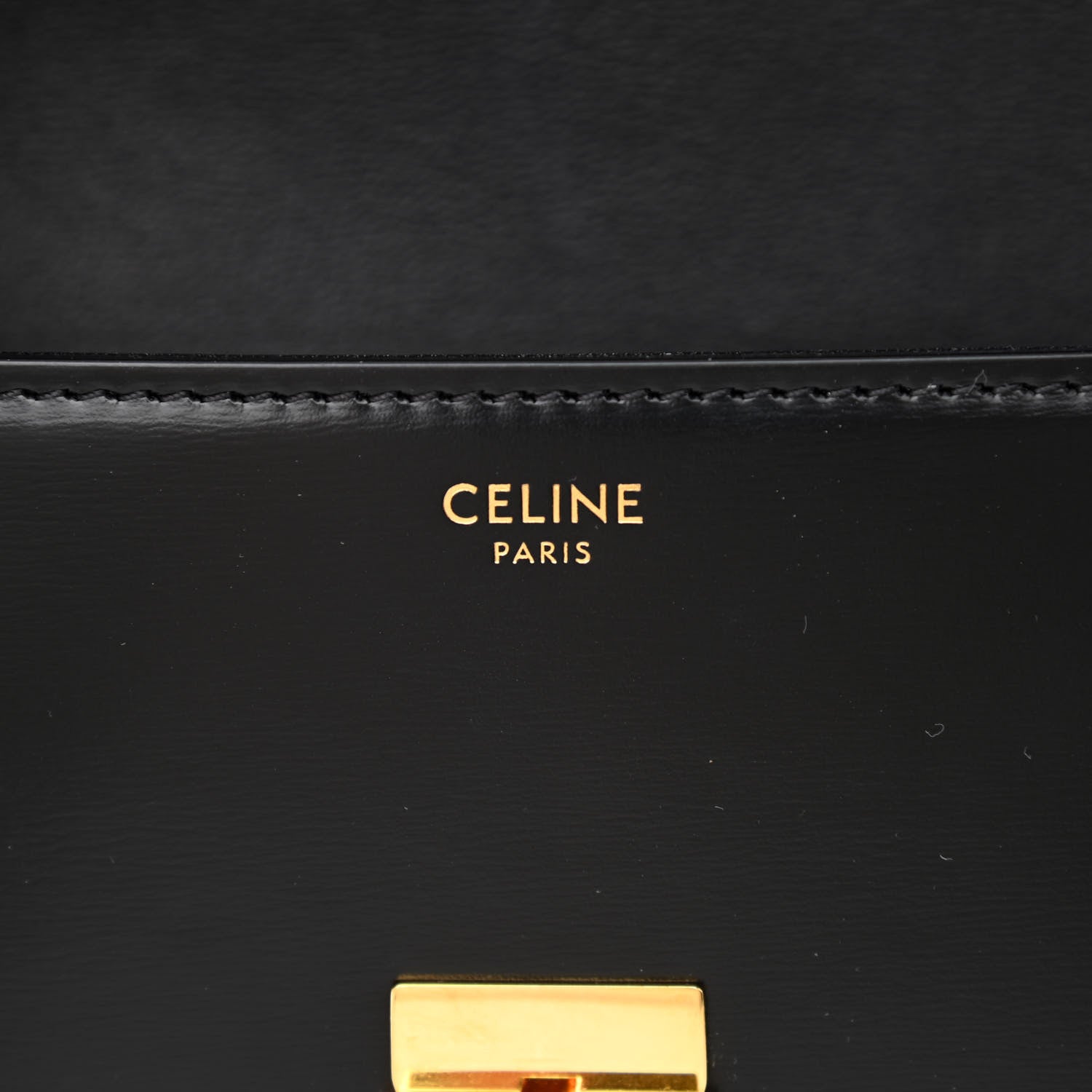 Celine Shiny Calfskin Triomphe Shoulder Bag Black 5 of 15