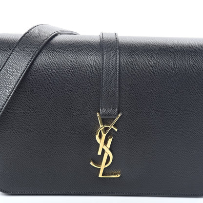 Saint Laurent Textured Calfskin Medium Classic Monogram Universite Bag Black 7 of 9