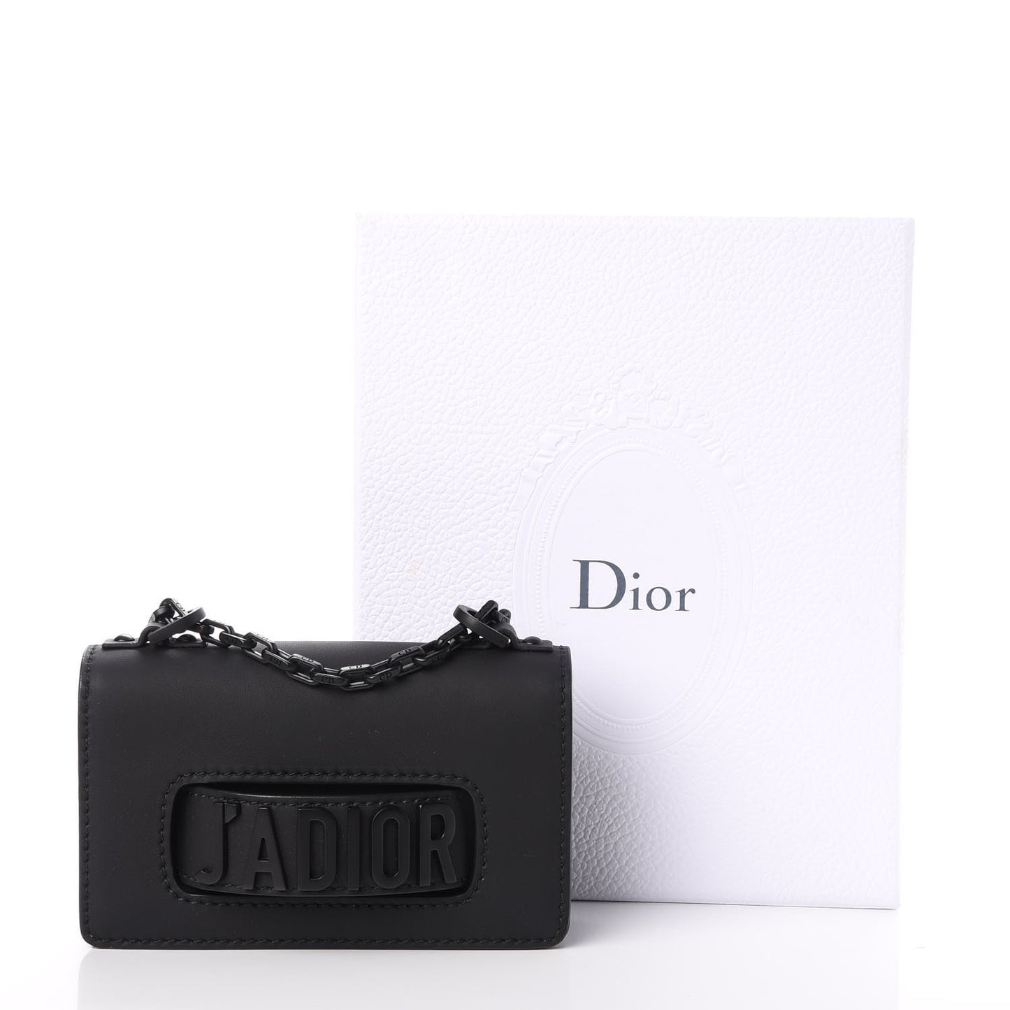 Ultra Matte Calfskin J'Adior Chain Flap Bag Black