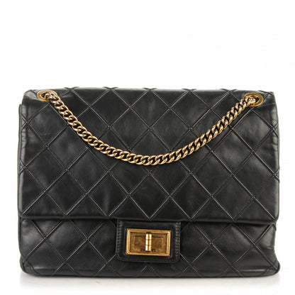 Chanel Calfskin Diamond Debossed Large Cosmos Flap Black 2 of 14